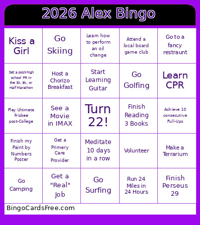 2026 Alex Bingo Card