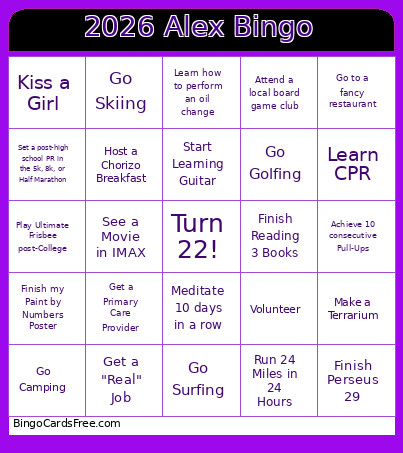 2026 Alex Bingo Card