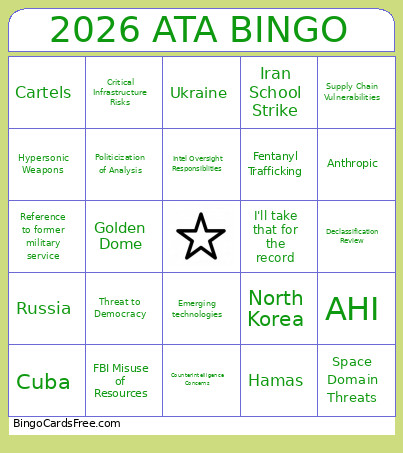 2026 ATA Bingo Card