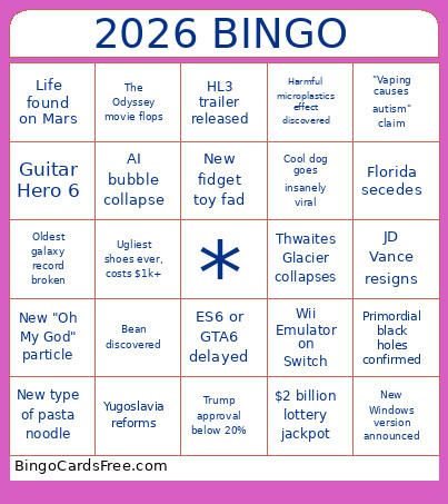 2026 Bingo Card