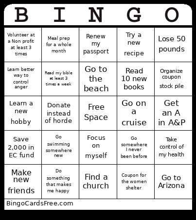 2026 Bingo Card