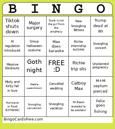 2026 Bingo Card