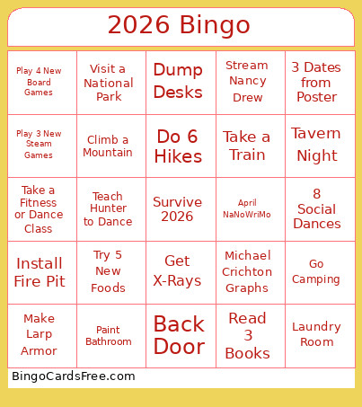 2026 Bingo Card