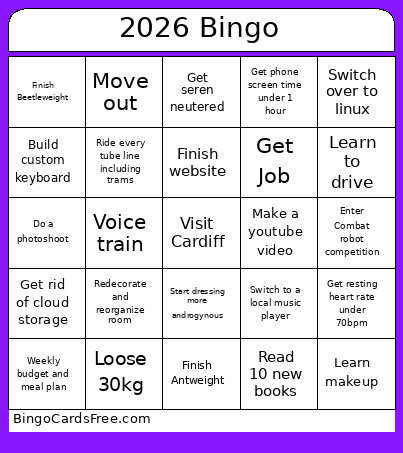 2026 Bingo Card