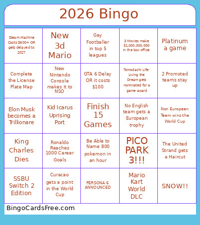 2026 Bingo Card