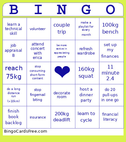 2026 Bingo Card 4