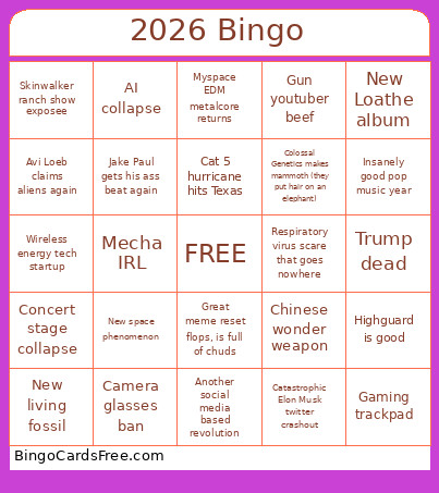 2026 Bingo Card 3