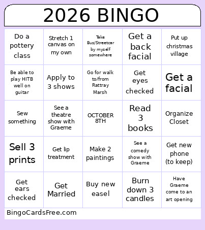 2026 Bingo Card 2