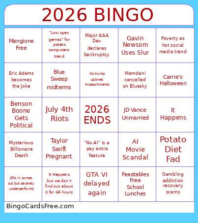 2026 Bingo Card