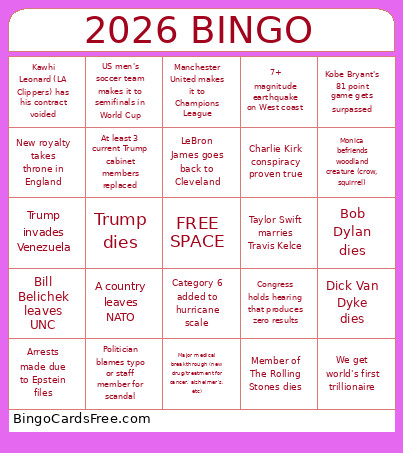 2026 Bingo Card 5