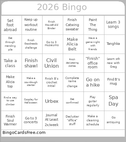 2026 Bingo Card 3