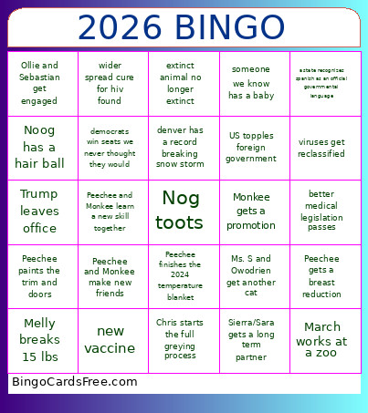 2026 Bingo Card 2