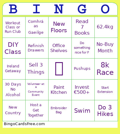 2026 Bingo Card