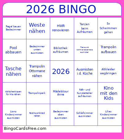 2026 Bingo Card