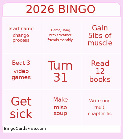 2026 Bingo Card