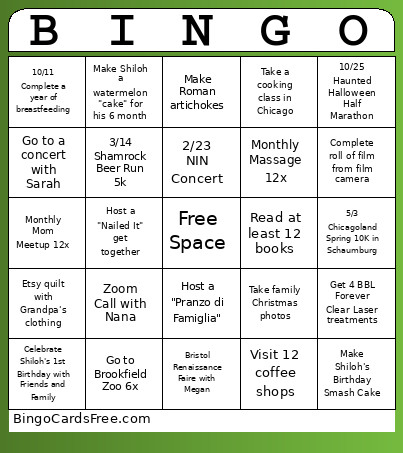 2026 Bingo Card