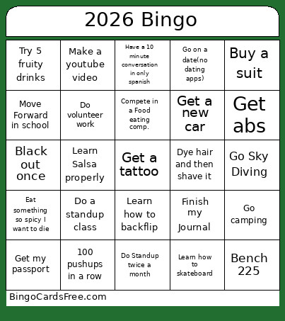 2026 Bingo Card 2