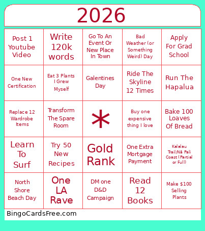 2026 Bingo Card