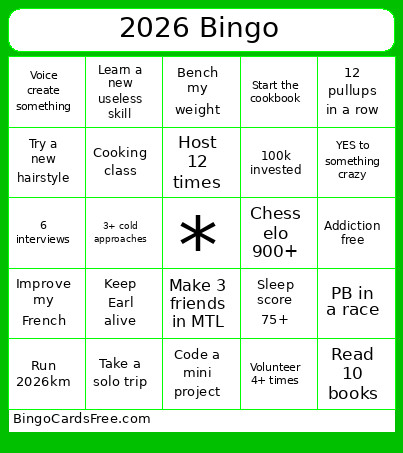 2026 Bingo Card