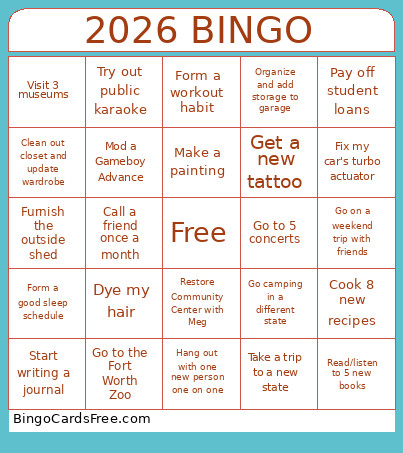 2026 Bingo Card