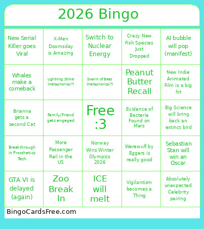 2026 Bingo Card
