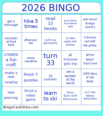 2026 Bingo Card