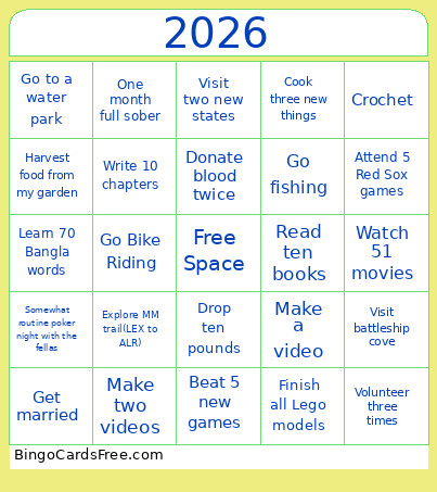 2026 Bingo Card 2