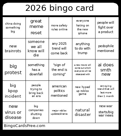 2026 Bingo Card 4