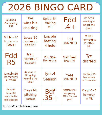 2026 Bingo Card