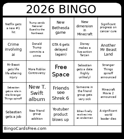 2026 Bingo Card