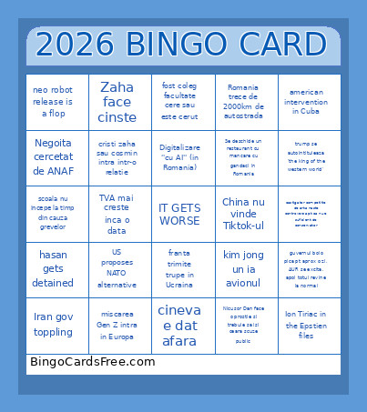 2026 Bingo Card