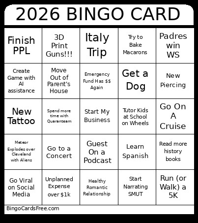 2026 Bingo Card