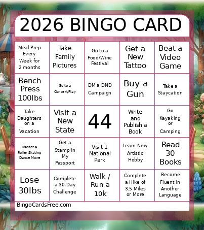 2026 Bingo Card