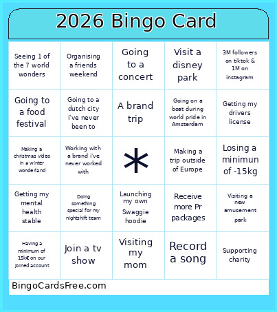 2026 English Bingo Card