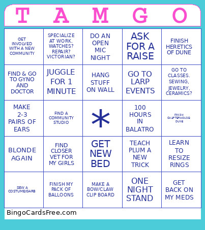 2026 Bingy Bingo Card