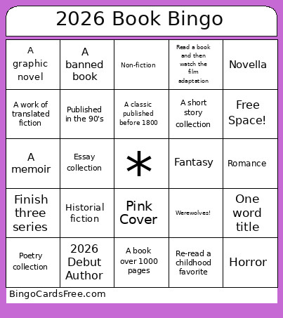 2026 Book ! Bingo Card