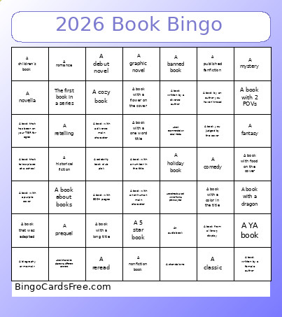 2026 Book Bingo Card 5