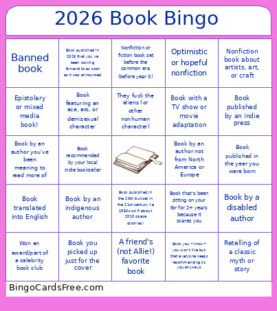 2026 Book Bingo Card