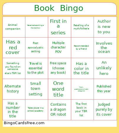 2026 Book Bingo Card