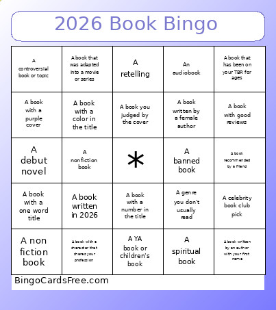 2026 Book Bingo Card