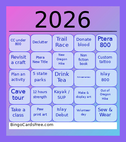 2026 Bingo Card 2