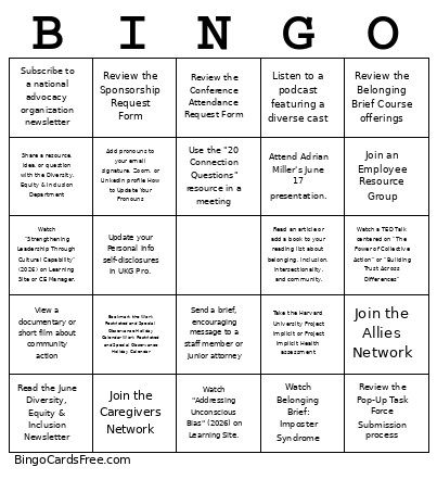 2026 DW Bingo Card