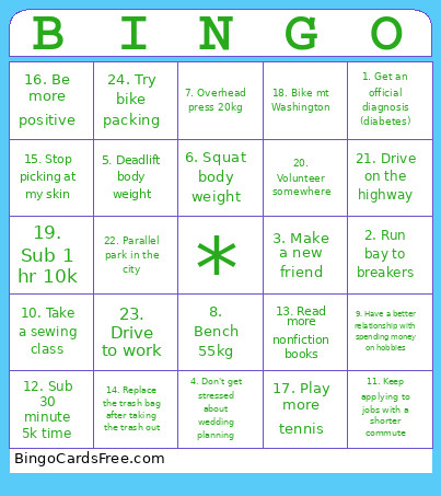 2026 Emily Bingo Card