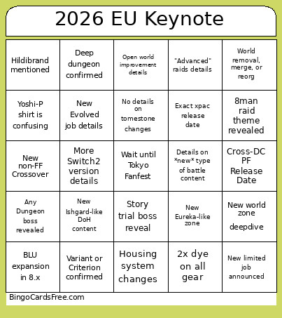 2026 EU Keynote Bingo Card