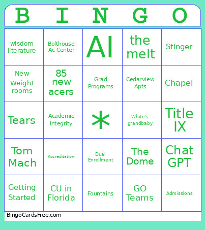 2026 Fac Staff Meetings Bingo Card