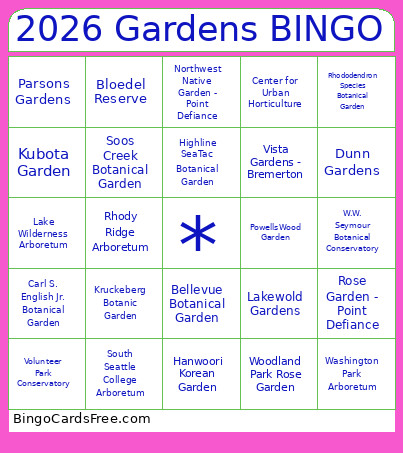 2026 Gardens Bingo Card