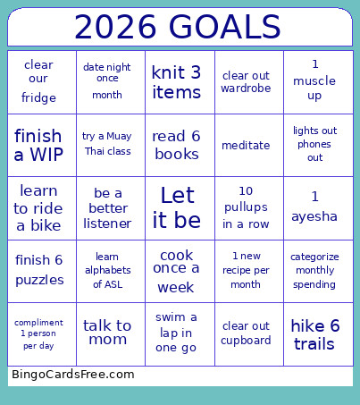 2026 GOALS Bingo Card