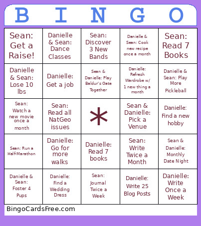 2026 Goals Bingo Card