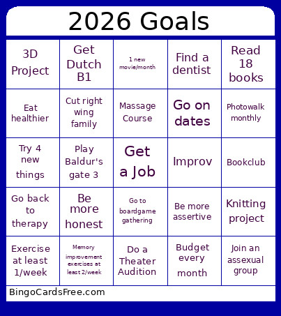 2026 Goals Bingo Card