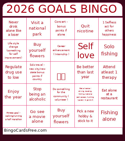 2026 GOALS Bingo Card